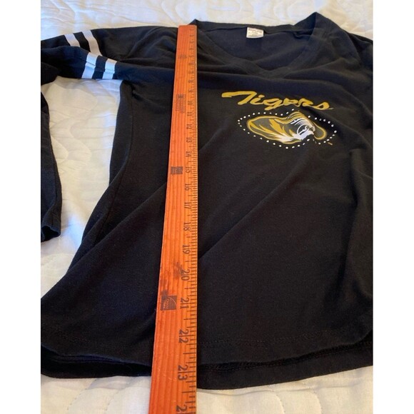 Sideline Apparel T Shirt Missouri Tigers Top Sz Small Black Blouse MIZZOU Emblem - Picture 7 of 7